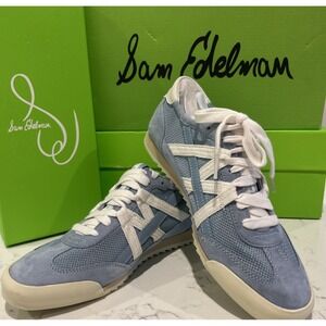 New In Box Sam Edelman Women's Irma Low Top Sneaker Blue Breeze Sugar Size 8